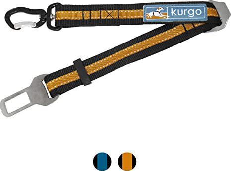 Kurgo Dog Seat Belt Tether Black Orange